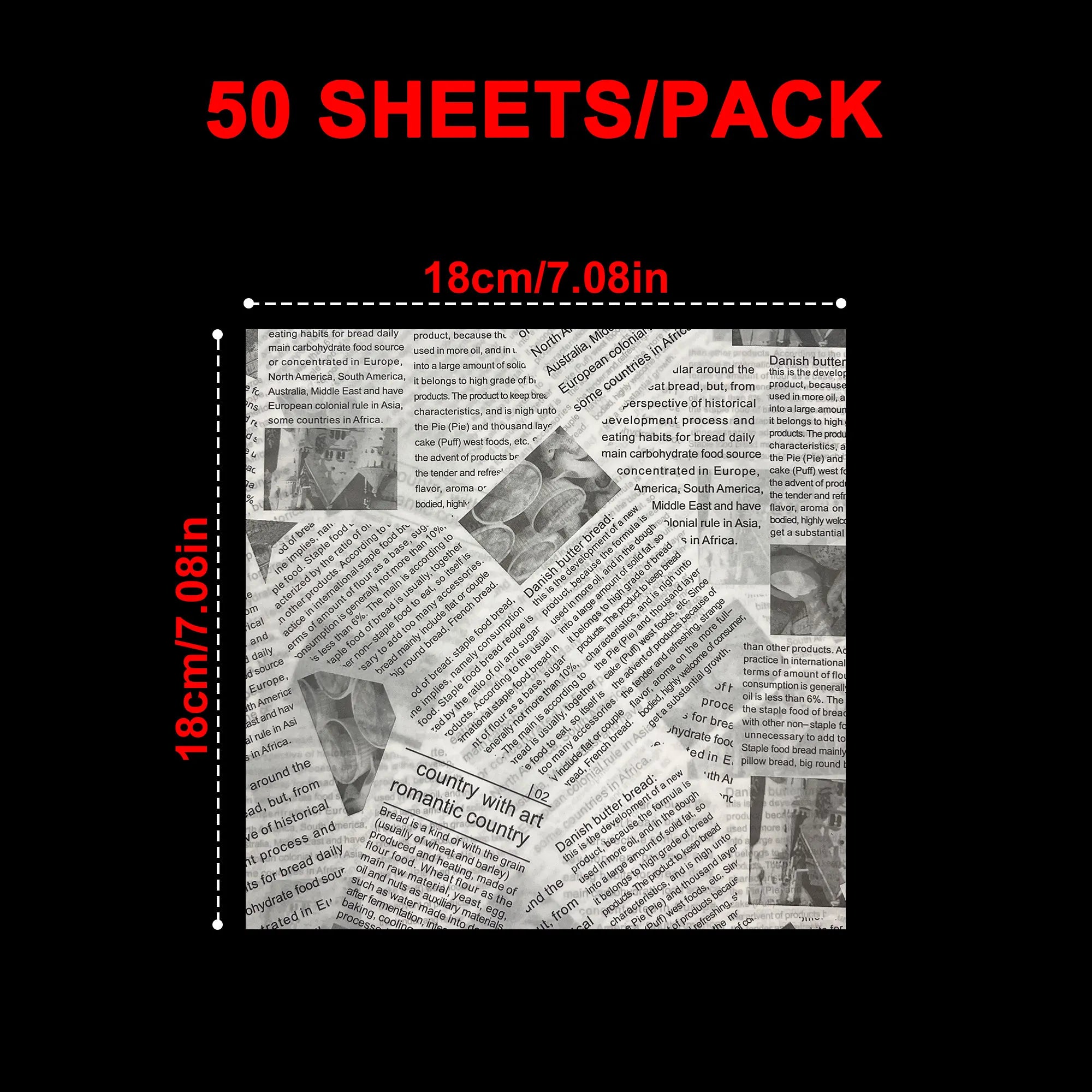 Wax Paper Sheets Grease Resistant Tray Basket Liners Newsprint Paper Water and Grease Proof Sandwich Wrapping Paper for Food