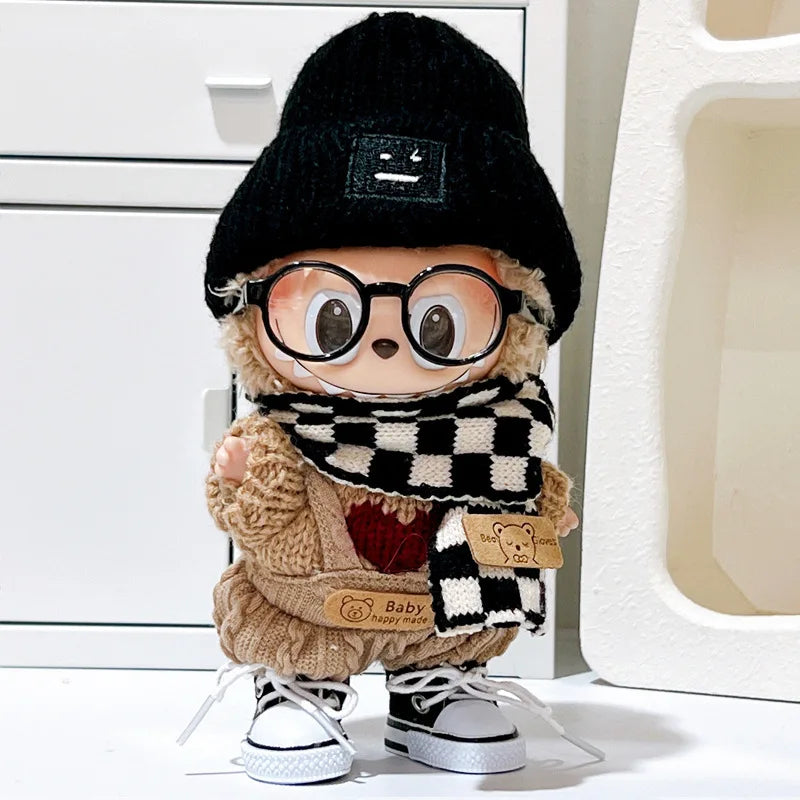 17cm Labubu clothes v1 v2 labubu Generation Labubu Sitting Party Clothes Pendant Doll Labubu doll Clothes Sweater scarf cute