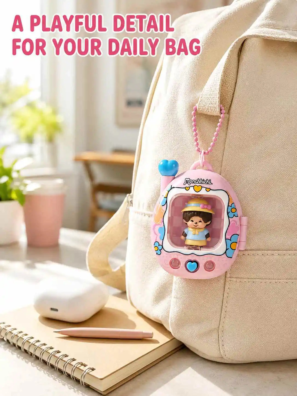 Monchhichi Led Light Up Keychain Cute Retro Y2K Bag Charm Tamagotchi Style Glowing Pendant Anime Gift For Teen Girls Backpacks