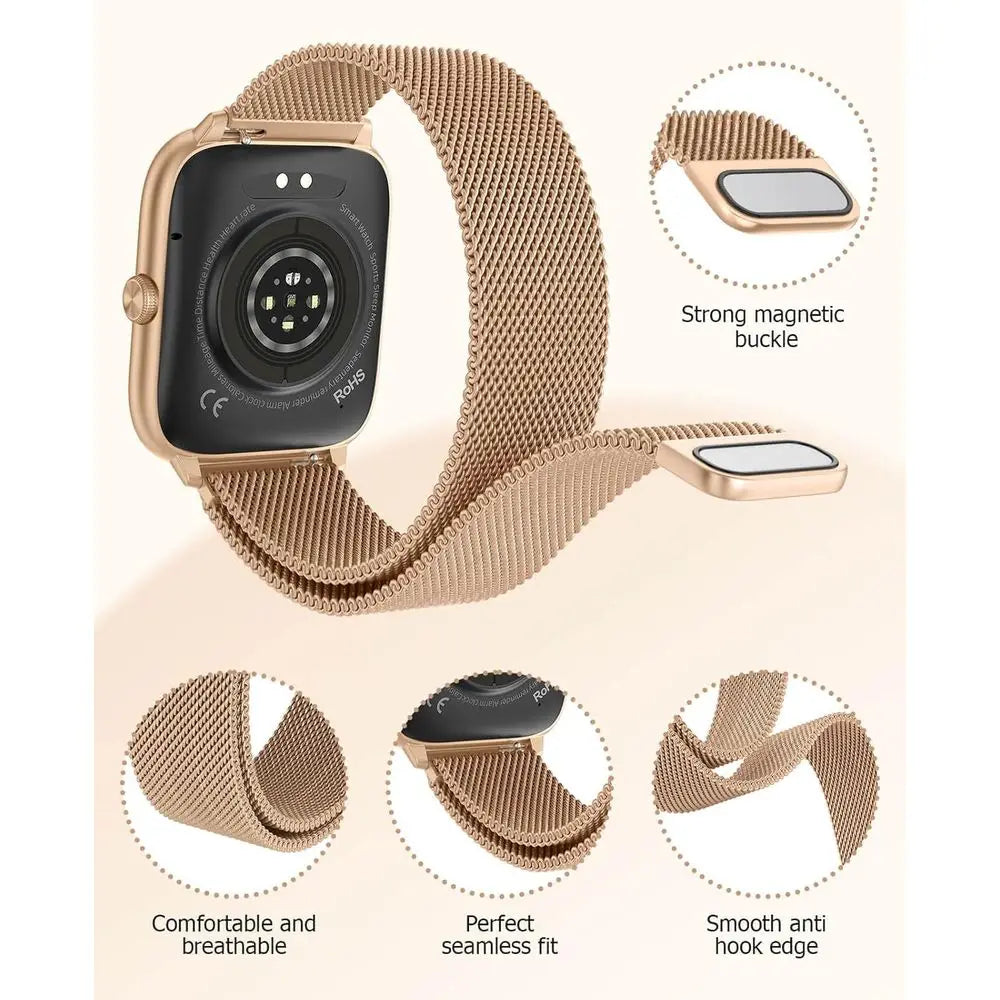 Smart Watch or Women with Blood Prure Monitor, 2.06" AMOLED Display, IP68 Waterproo itn, 118 Sports es, Heart Rate/SpO2/Sleep Mo