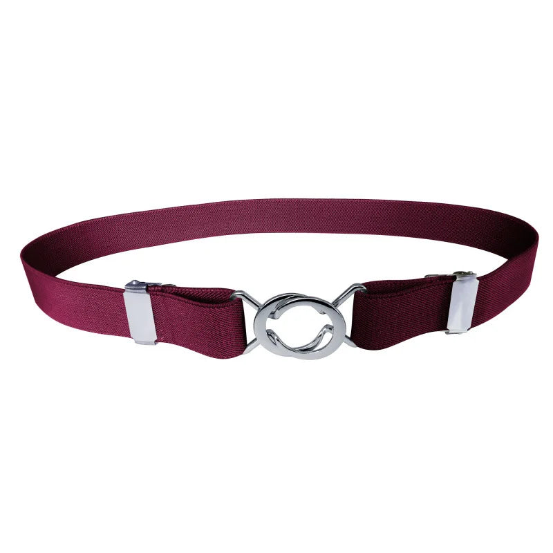 Adjustable Elastic Stretch Belt Invisible Belt for Women Girls Jeans Pants Dress,2.5cm Wide Metal Ring Buckle,No Hassle,No Bugle