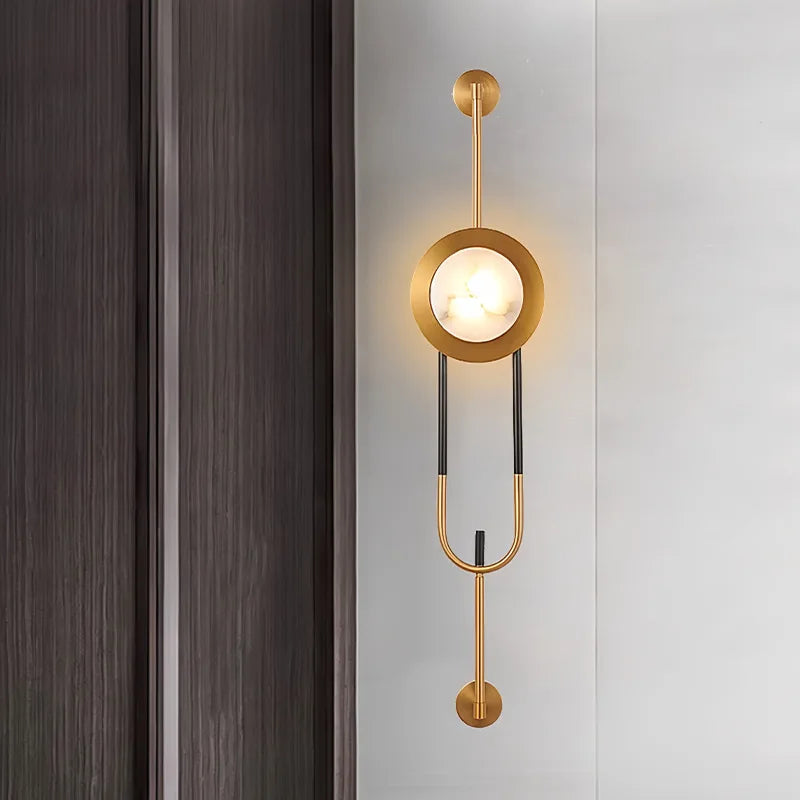 Luxury Villa Marble Wall Lamp Corridor Long Pole Wall Light Living Room Lamp Sofa Background Bedroom Bedside Lamp LED Lighting