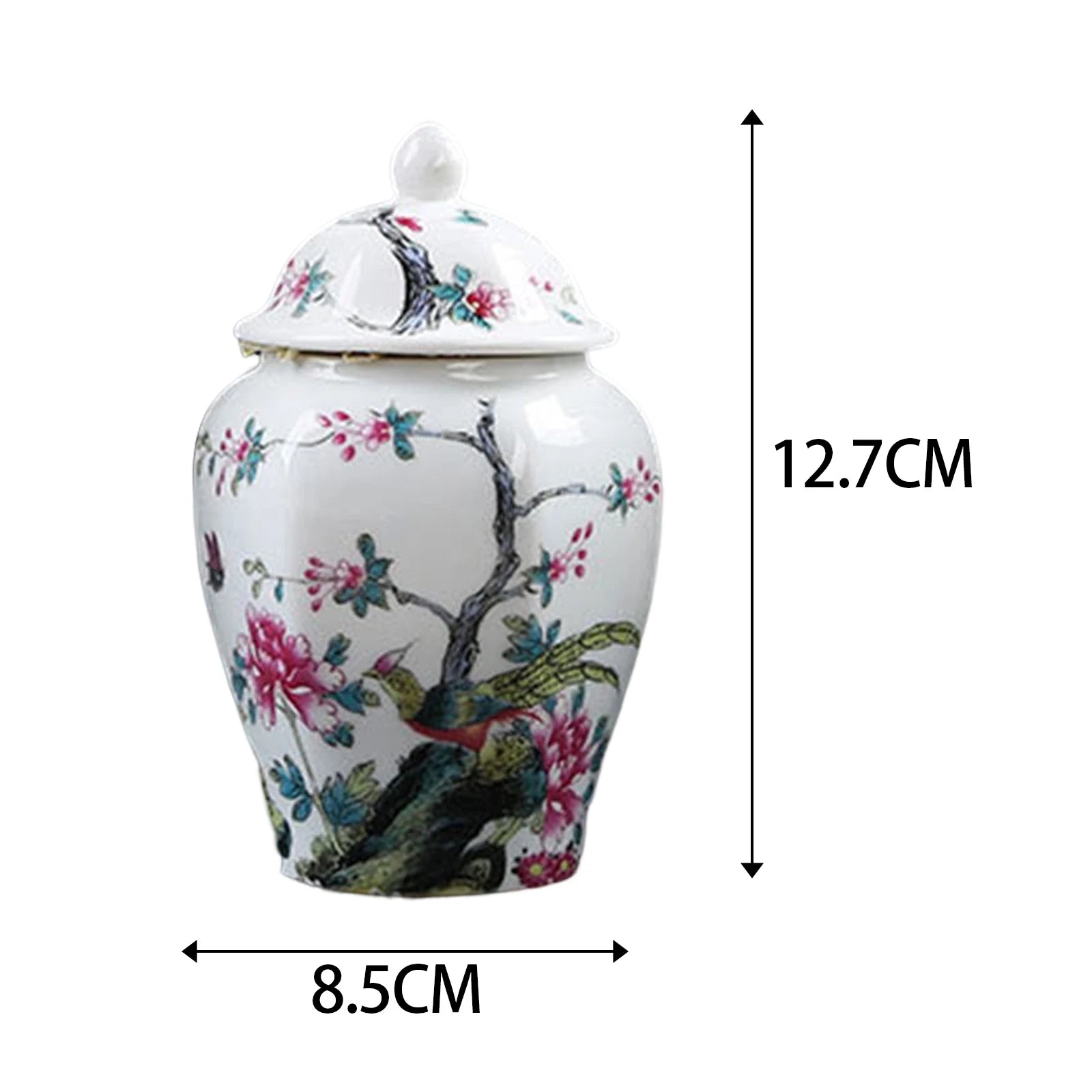 Vintage Bottle Vase Ceramic Ginger Jar with Lid Chinese Classical Decorative Jar Celadon Vase Storage Jars Candy Pots Home Decor
