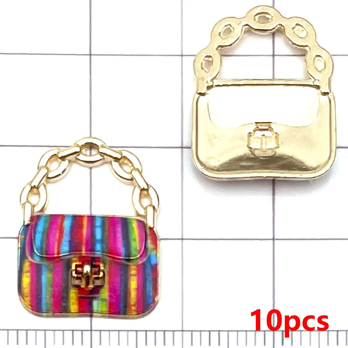 10pcs Colorful Fashion Women's Handbag Charms Alloy Pendants for DIY Bracelets Necklaces Earrings Jewelry Making Accessories