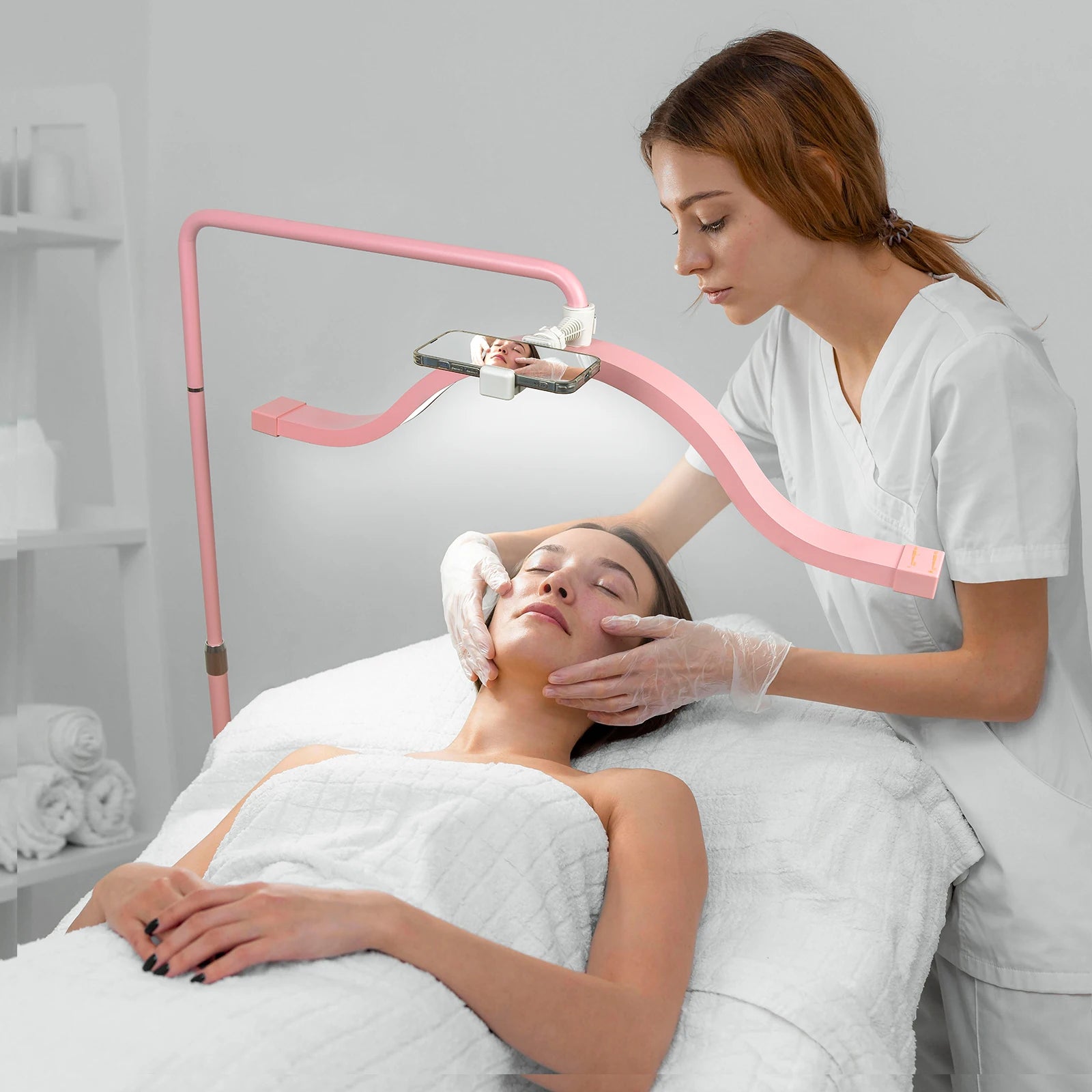 Oversea Warehouse Fast Delivery Floor LED Video Light Half-moon Shaped High Quality Fill Light For Beauty Salon Makeup
