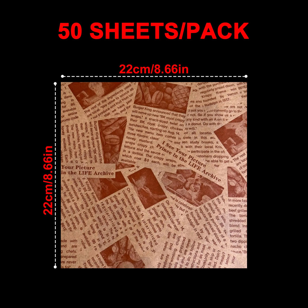 Wax Paper Sheets Grease Resistant Tray Basket Liners Newsprint Paper Water and Grease Proof Sandwich Wrapping Paper for Food