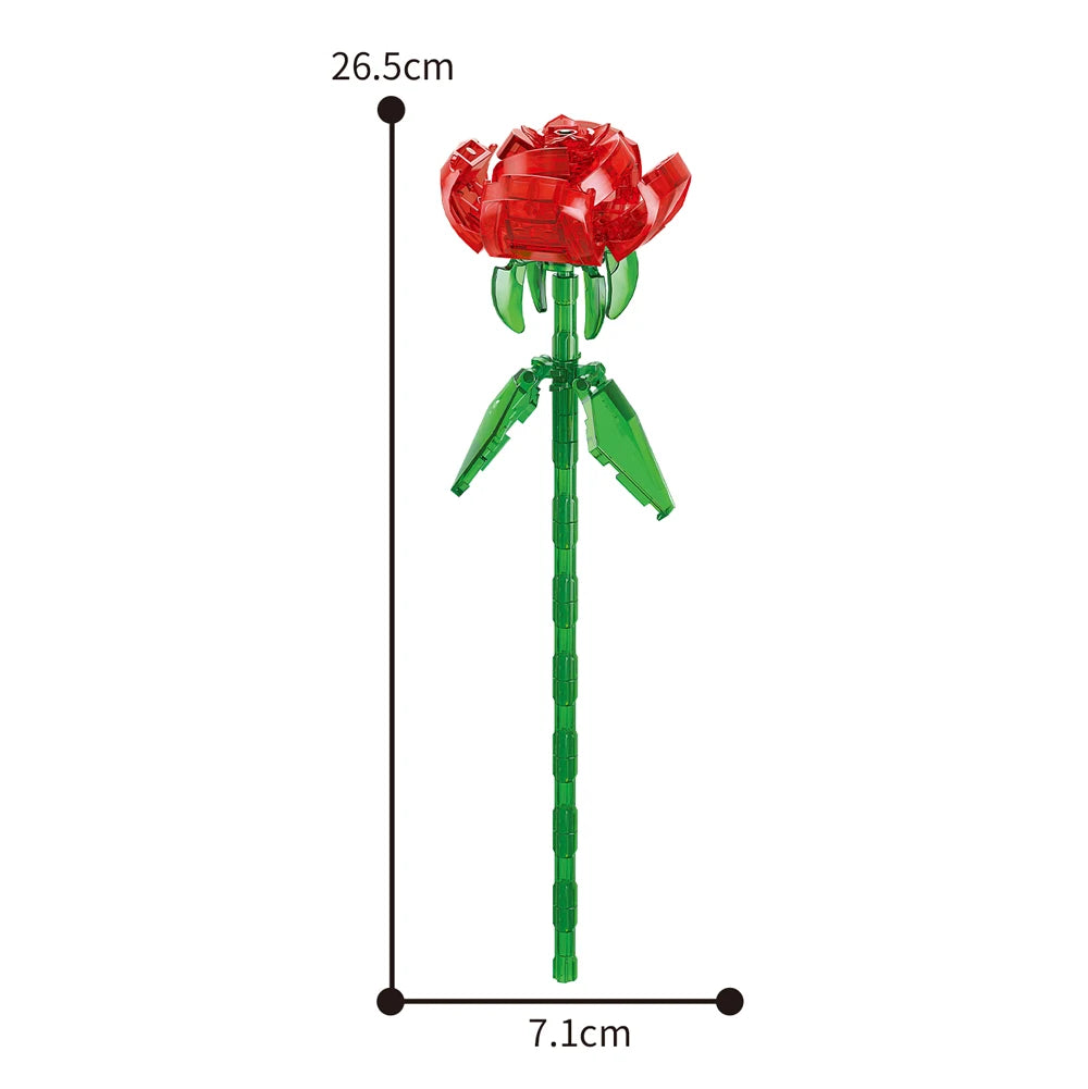Creativity Potted Plants Bouquet Rose Lily Flower Home Desk Plant Decoration Assemble Building Blocks Bricks Toys Girls Gift