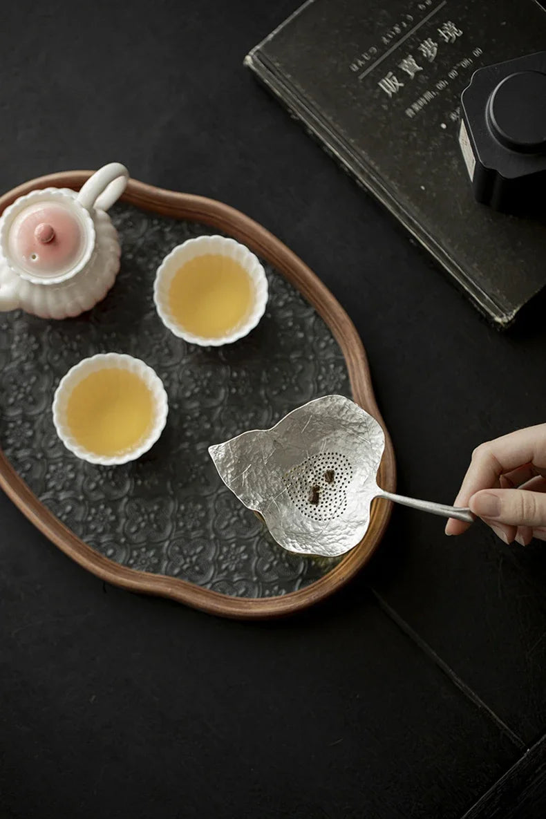 Silver Tea Leak Bodhi Leaves Pure Tin Material Creative Tea Filters Fair Cup Creative Leaves Tea Leak Teas Ceremony Accessories