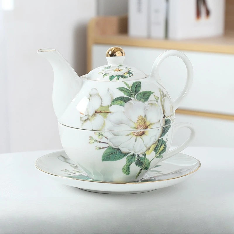 English Afternoon Tea Set, Single Person Mother-Daughter Teapot with Filter, Creative Floral Ceramic Tea Ware
