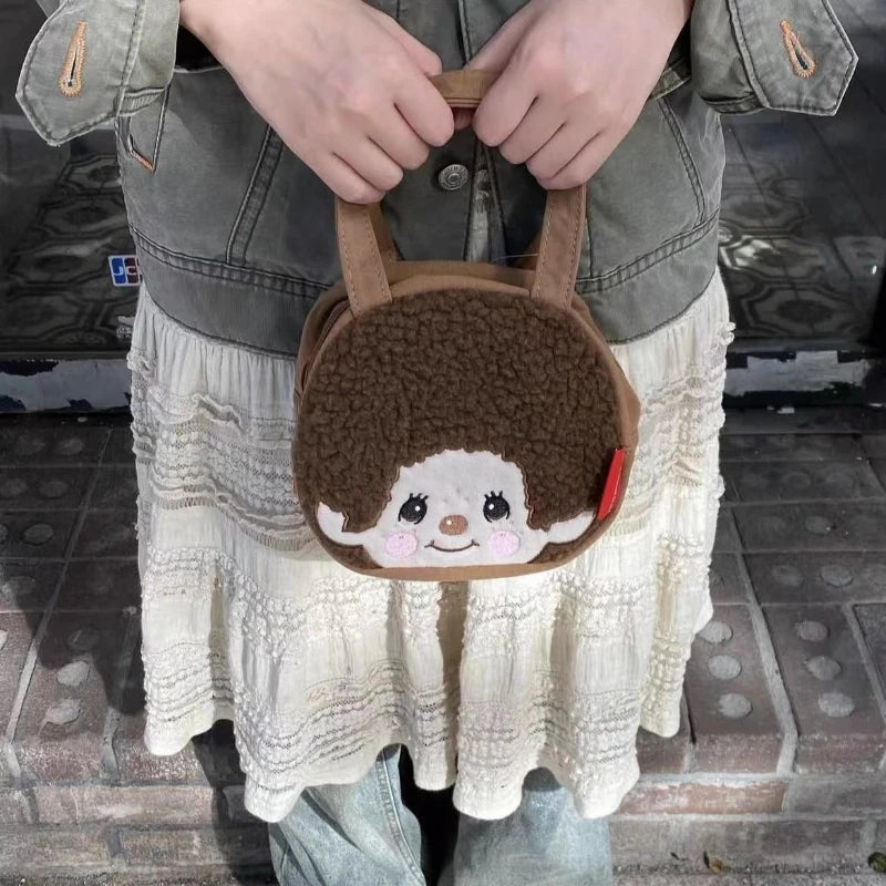 Monchhichi Anime Cartoon Kawaii Plush Storage Bag Coin Purse Shopping Bag Girl's Birthday Gift