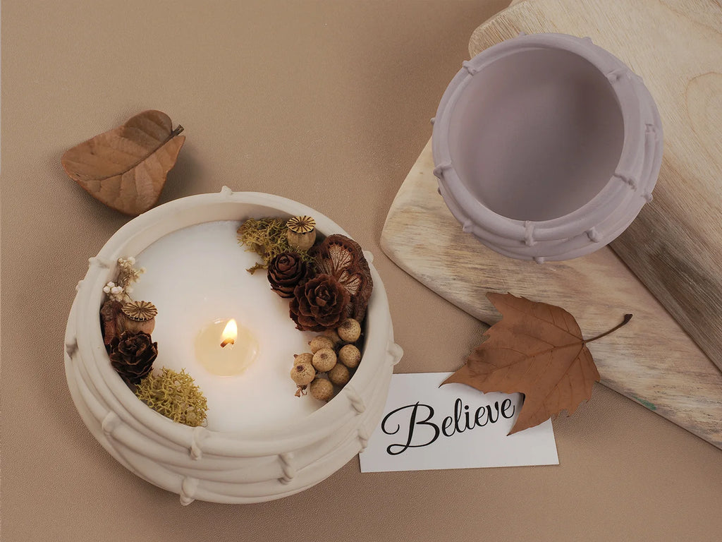 Creative Bamboo Basket Candle Bowl Silicone Mold DIY Bird Nest Flowerpot Concrete Cement Mold Jewelry Storage Tray Craft Casting