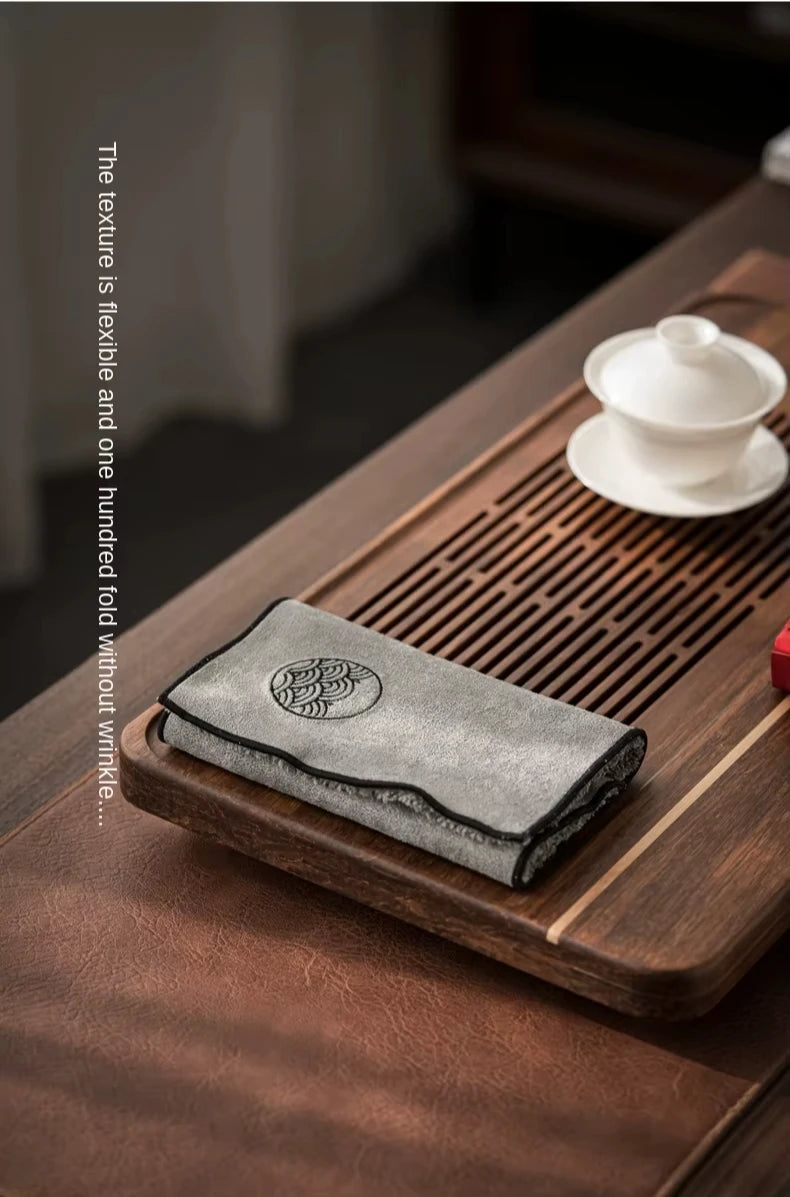 Water Absorption Tea Towel Tea Cloth Thickened Coffee Table Cloth Zen Teaware Towel Cotton Linen Rag Pad Tea Table Accessories