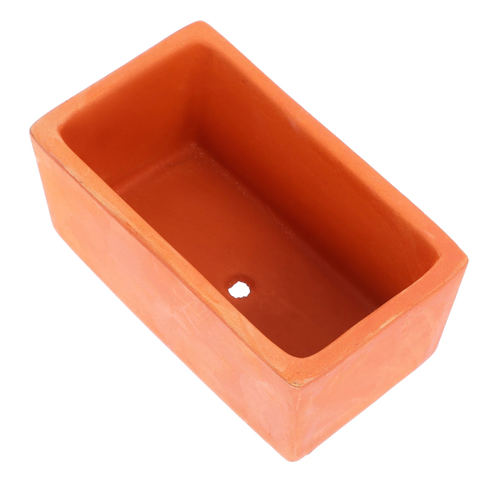Rectangular Terracotta Flower Pot 12cm Clay Planter With Drainage Hole Pottery Container For DIY Garden Plants Indoor Windowsill