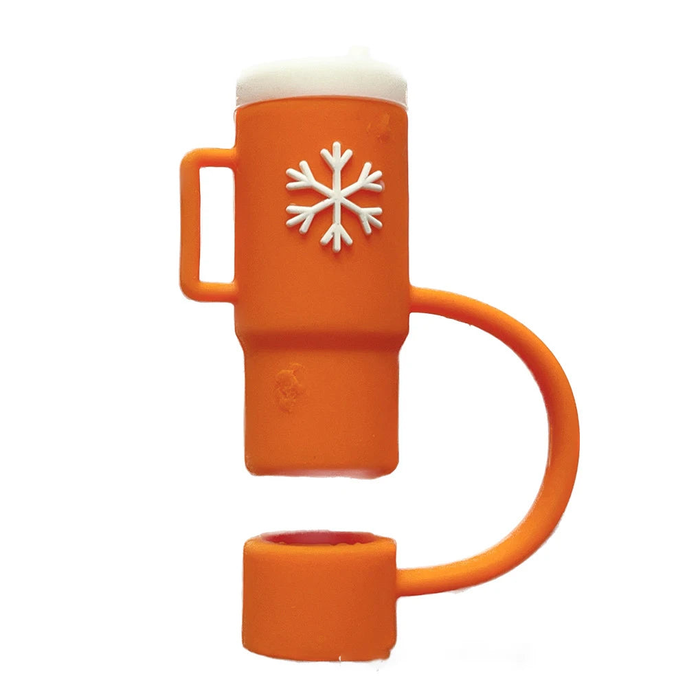 Straw Cover Cap for Stanley Tumblers Cup Accessories Cute Coffee Mug Ice Cream Shape Silicone Straw Dust Toppers Spill Stopper