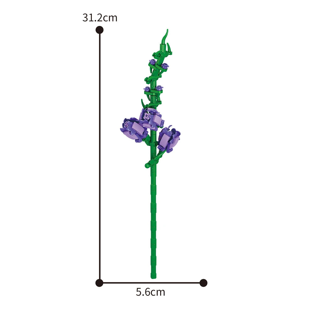 Creativity Potted Plants Bouquet Rose Lily Flower Home Desk Plant Decoration Assemble Building Blocks Bricks Toys Girls Gift