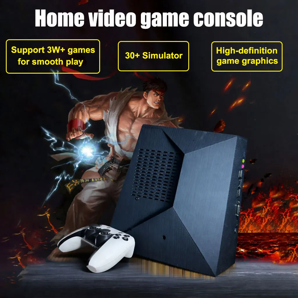 70000 Games G5 Pro 4K HD Game Console 60 Emulators for PSP N64 NGC PS2 Plug on TV Wireless Controller Home TV 4Players Kids Gift