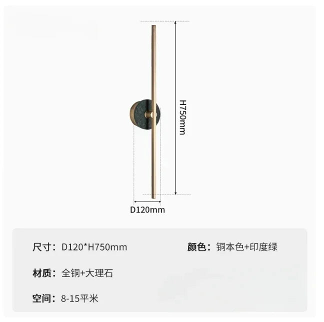 Natural Marble Wall Lamp Minimalist Brass Line Lighting Room Decor For Parlor Dining Room Bedroom Aisle Hotel Gold Dropshipping