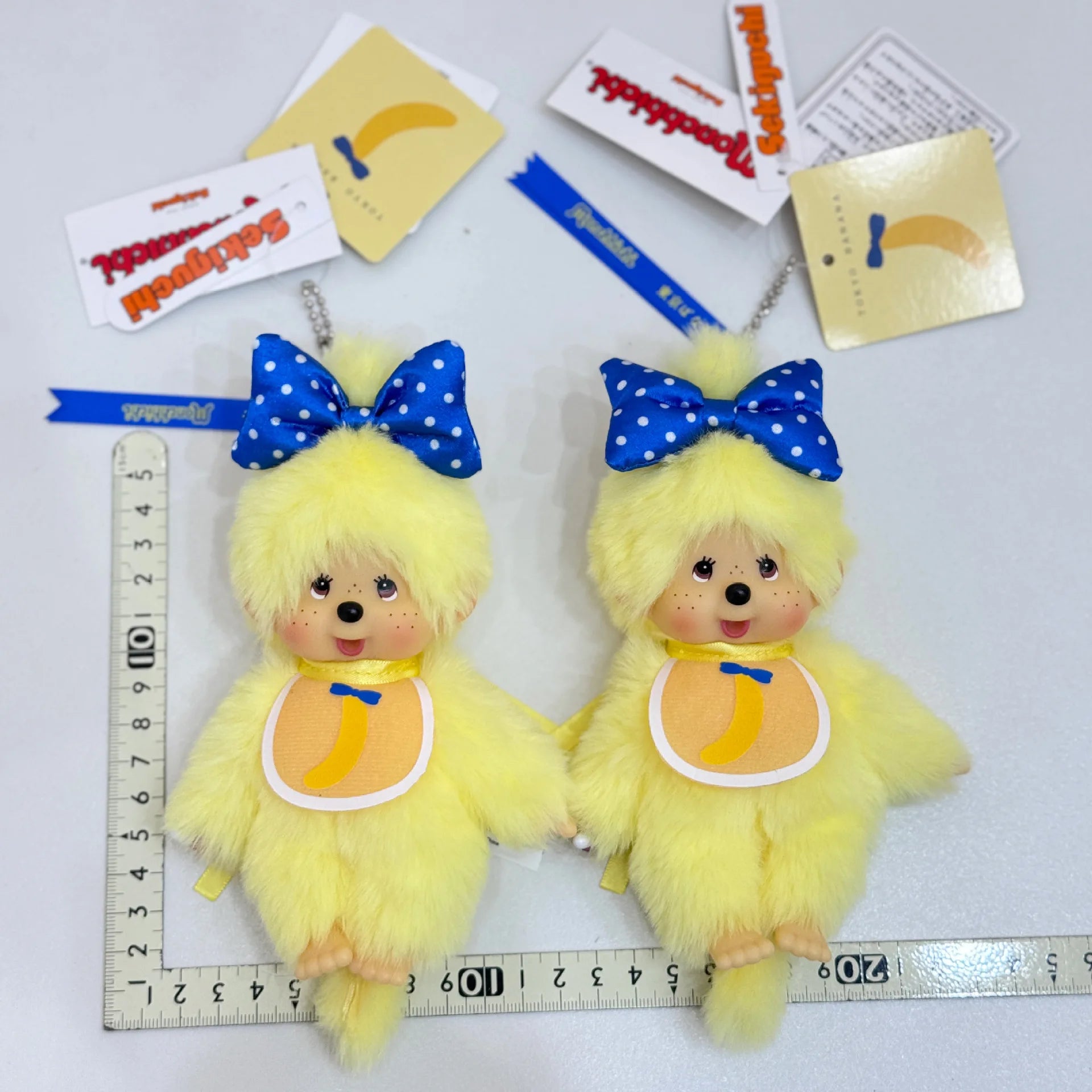 Monchhichi 15cm Banana Series Yellow Plush Doll Soft Stuffed Toy Couple Keychain Bag Pendant Decorative Gift Accessory replic