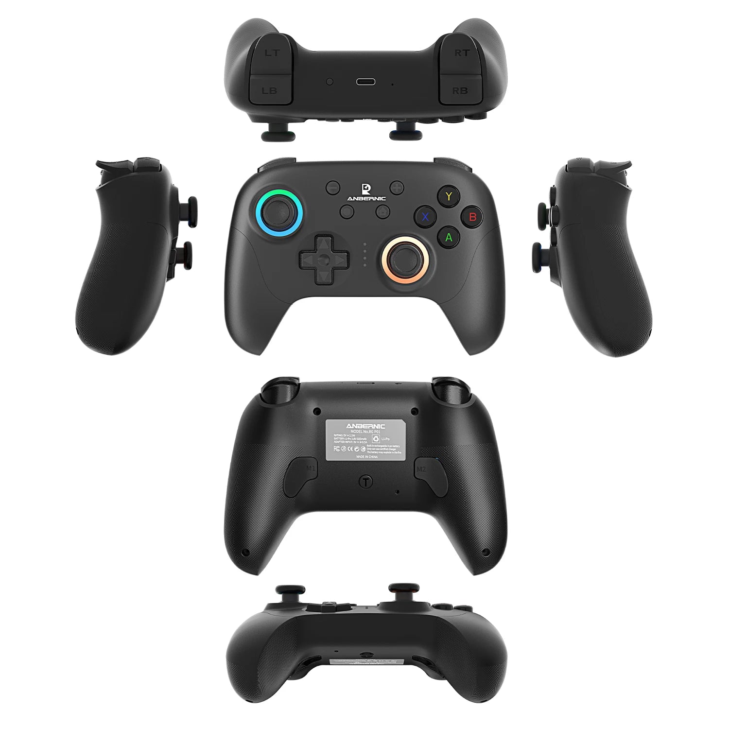 ANBERNIC RG P01 Retro Games Controller Wired/Wireless Bluetooth RGB Hall Effect Joystick XBOX Gamepad for PC Android IOS Steam