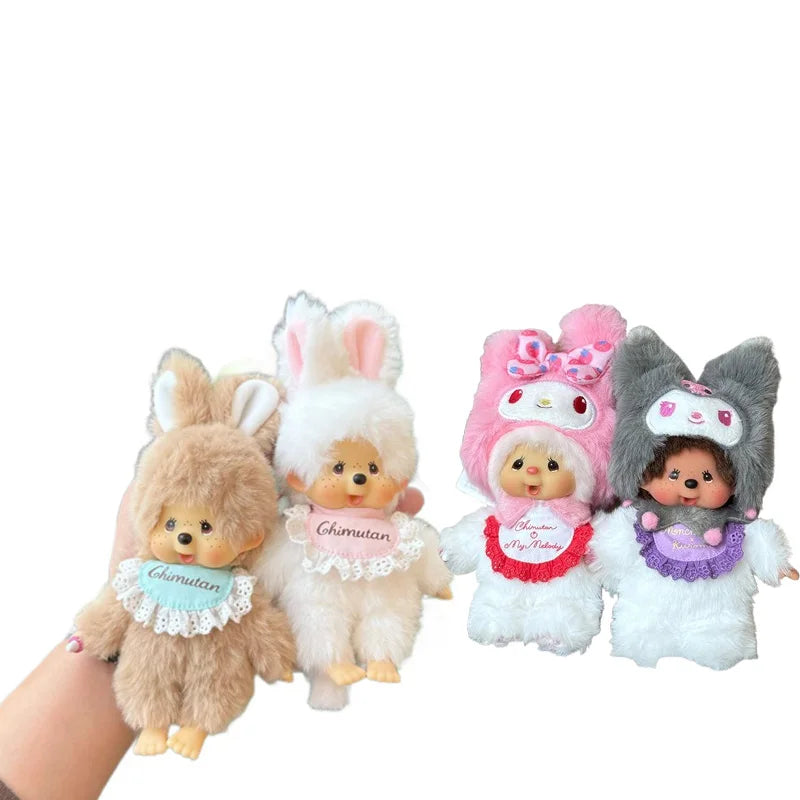 Monchhichi Keychain Kawaii Keychains for Bags Monchhichi Doll Hanging Pendants Children's Day Birthday Gift 몬치치
