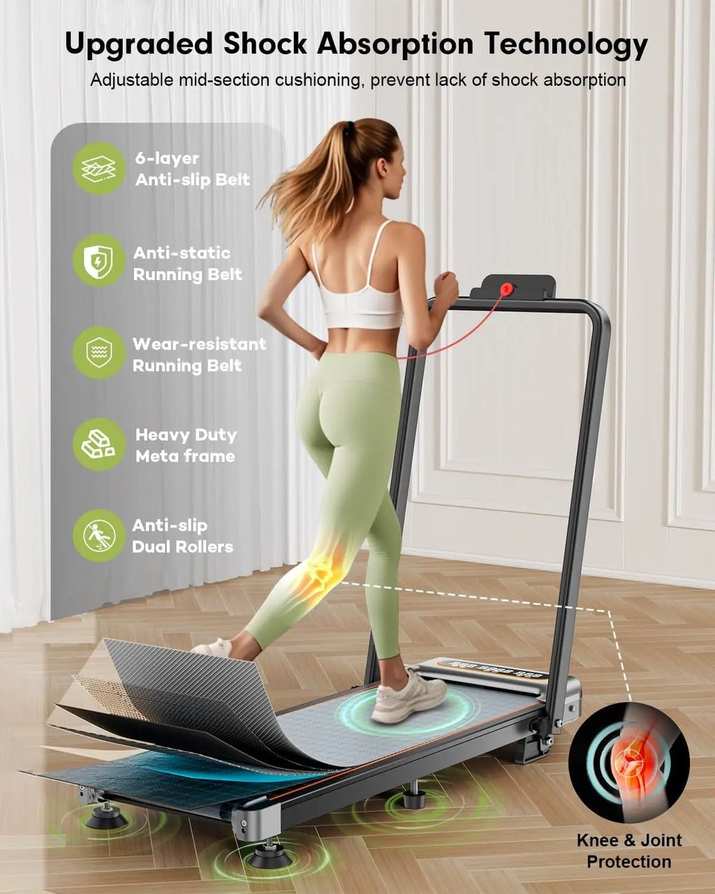 Foldable Treadmill with 12% Incline,3.5HP Low Noise Walking Pad Treadmill with Handle Bar,350 Lbs Capacity, APP Remote Control