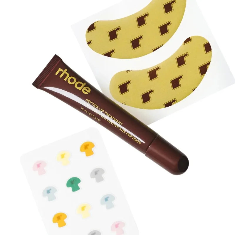Rhode×The Biebers Limited Edition Lip Gloss Facial Pimple Patch Caffeine Cream Mask Banana Peel Eye Patch Moisturizing Treatment
