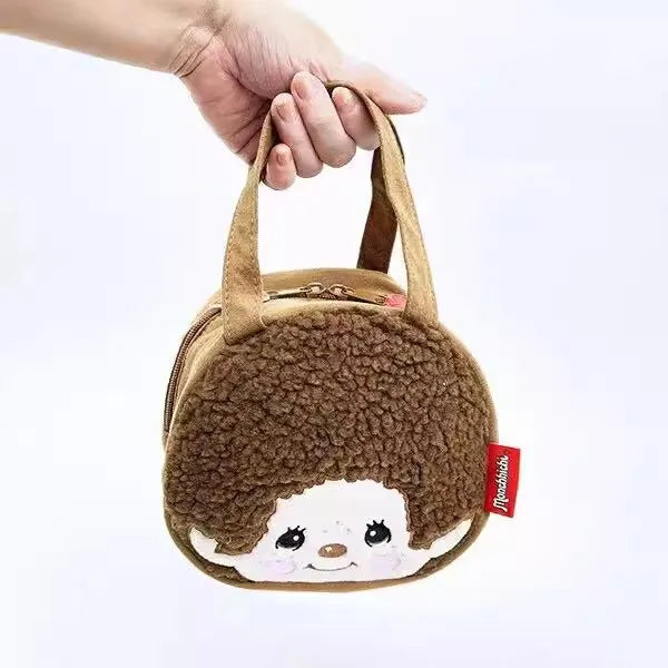 Monchhichi Anime Cartoon Kawaii Plush Storage Bag Coin Purse Shopping Bag Girl's Birthday Gift