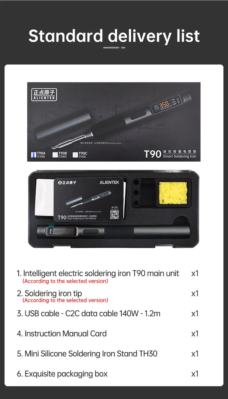 ALIENTEK T90B Soldering Iron T245/T210/T65 Series Optional T80 New Version Adjustable Temperature Welding Solder Tool