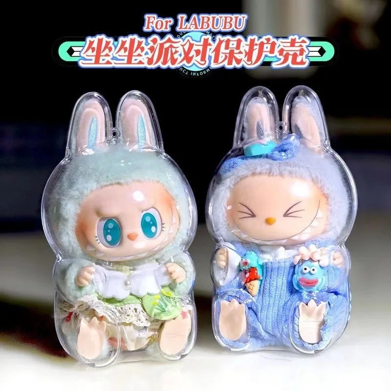LABUBU V1 V2 transparent protective shell macaron standing protective cover dust cover doll labubu protector case