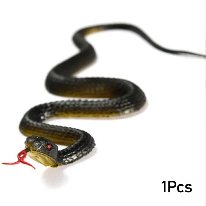 1/5/10PCS Hot Halloween Props Novelty Funny Scary Prank Simulation Rubber Realistic Snake Black Mamba Toy Small Large Size 40cm