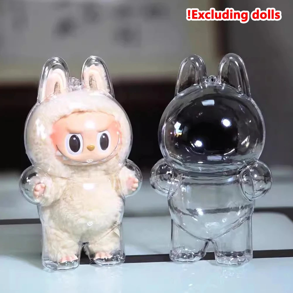 For Labubu  V1 V2 V3 Doll Case Transparent Protective Cover Dustproof Shell For Labubu 4.0 Case Storage Box Dolls Accessories