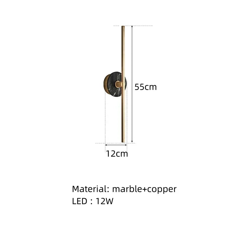 Natural Marble Wall Lamp Minimalist Brass Line Lighting Room Decor For Parlor Dining Room Bedroom Aisle Hotel Gold Dropshipping