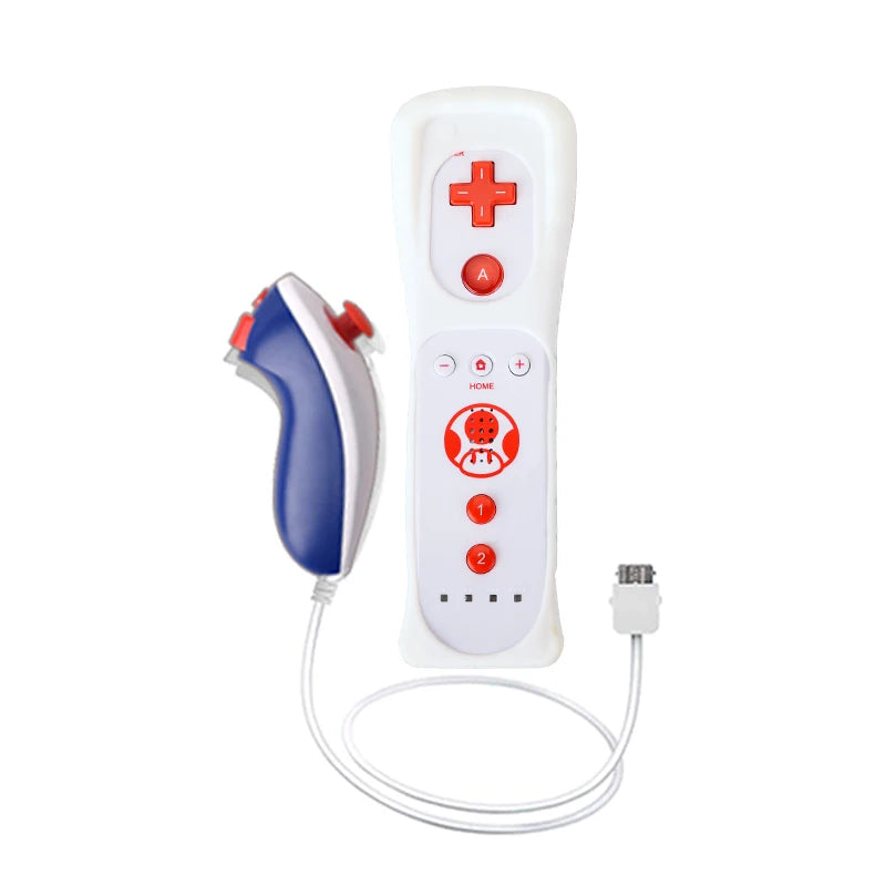 2PCS Remote Controller with Nunchuck Controller for Wii Console Wireless Gamepad with Motion Plus for  Wii Games Control