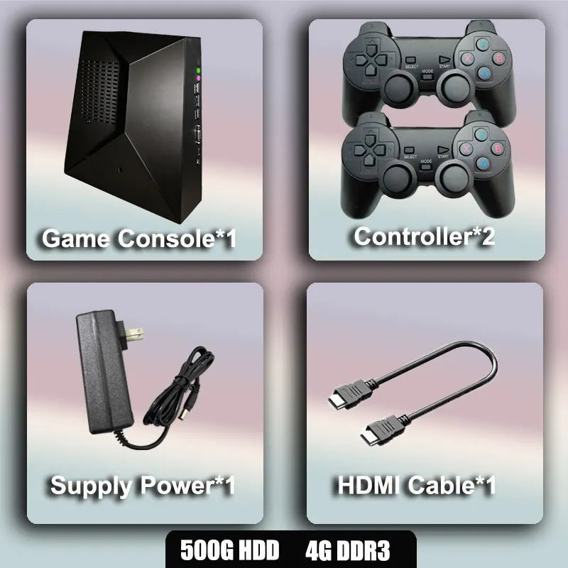 70000 Games G5 Pro 4K HD Game Console 60 Emulators for PSP N64 NGC PS2 Plug on TV Wireless Controller Home TV 4Players Kids Gift