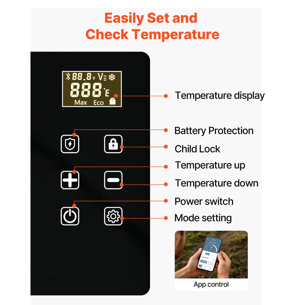 Succebuy 15L 20L 22L 30L 45L 55L Portable Car Cooler Refrigerator Electric Compressor 12V/24V DC 110-240V AC Freezer for Home
