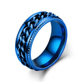 Cool Stainless Steel Rotatable Men 8MM Ring High Quality Spinner Chain Punk Women Never Fade Jewelry for Party Gift