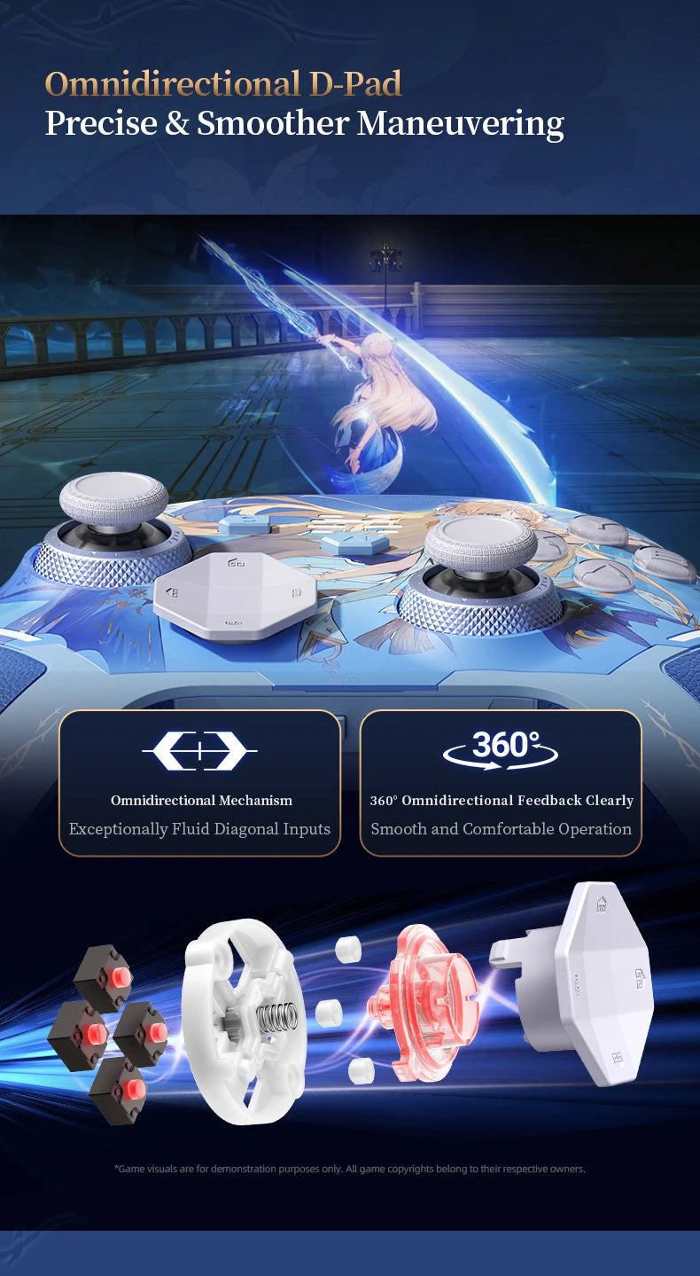 BEITONG Wuthering Waves Gamepads Phrolova/Cartethyia Ver KP40D Elite Controller Hall/Micro Vibration Trigger Force TMR Joystick