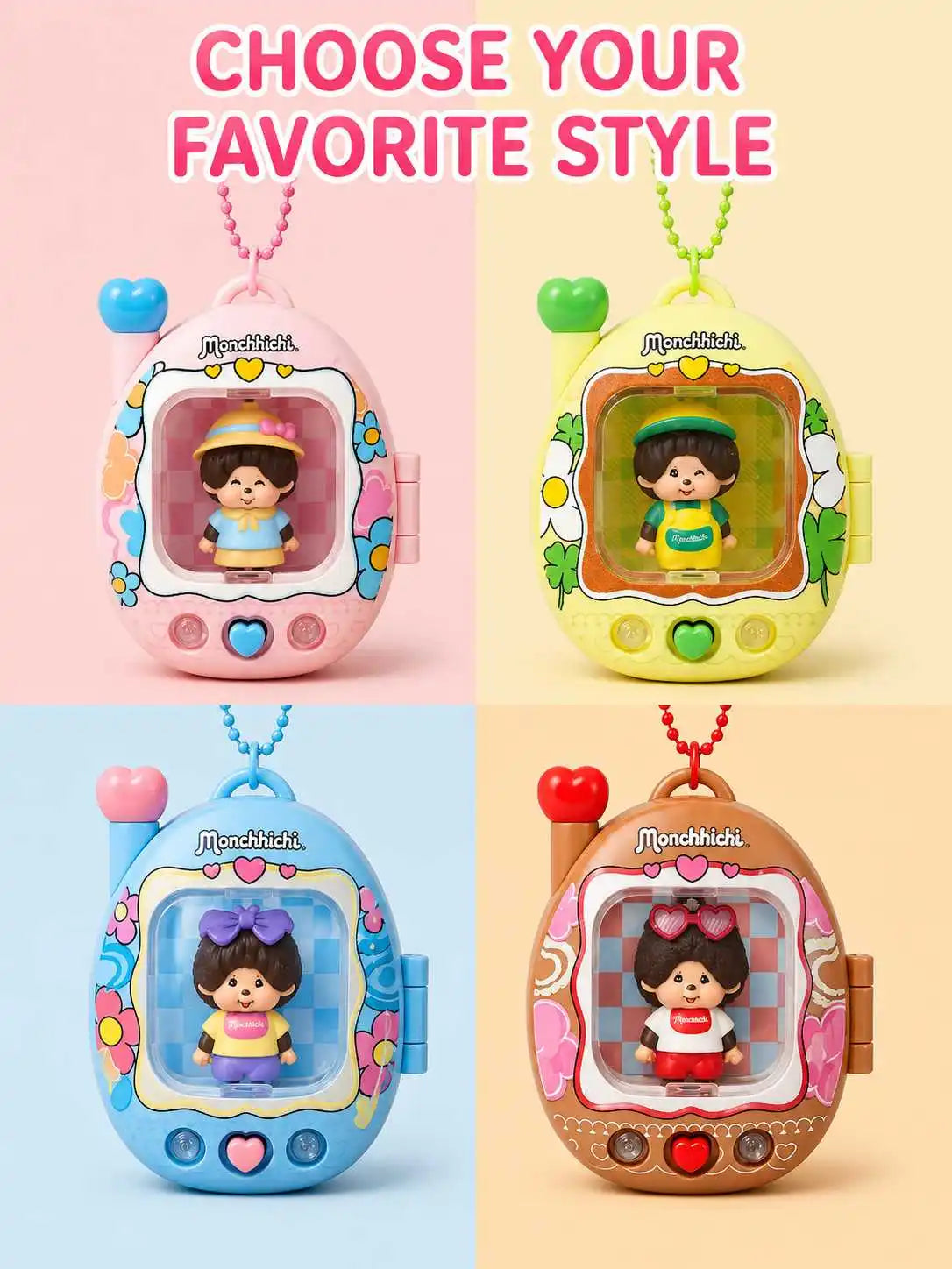 Monchhichi Led Light Up Keychain Cute Retro Y2K Bag Charm Tamagotchi Style Glowing Pendant Anime Gift For Teen Girls Backpacks