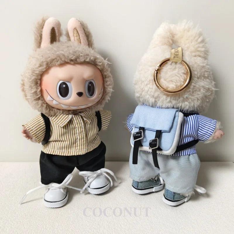 For 17cm labubu Accessories Labubu School bag Backpack Doll Accessories Labubu Clothes