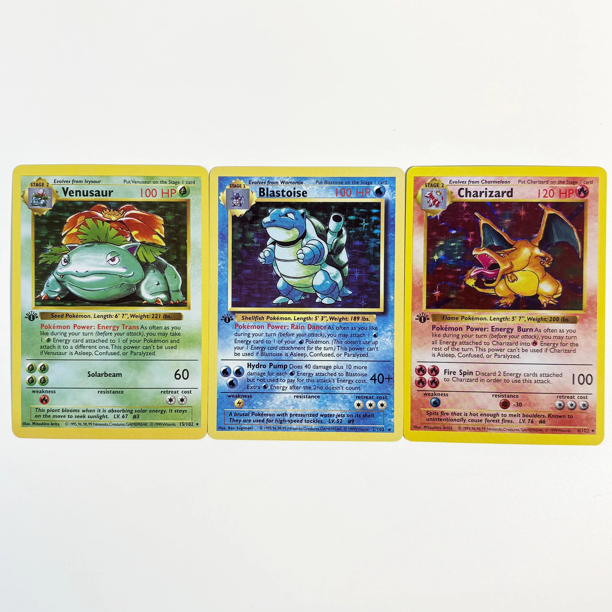 Pokemon Single Proxy Cards 1996 1st Edition Charizard Venusaur Blastoise Hobbies Collectibles Game Collection PTCG Anime Cards