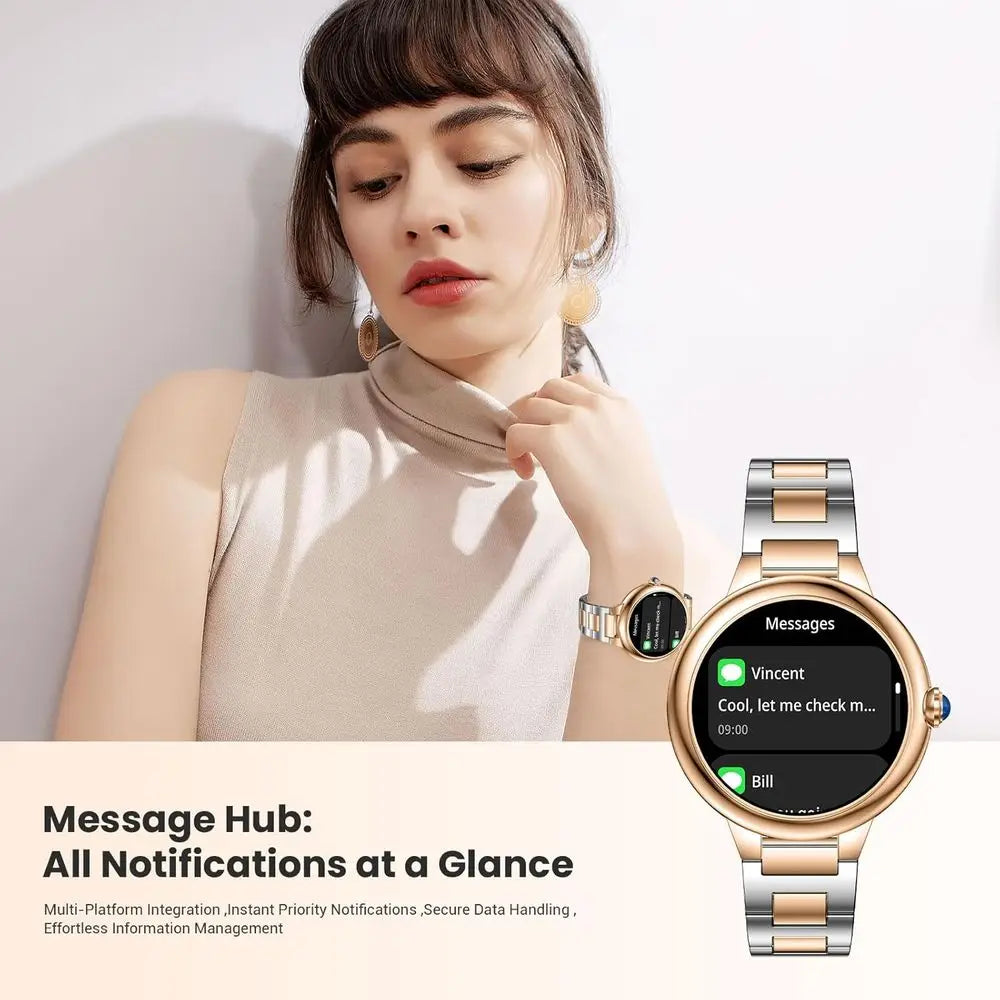 SOUYIE 2026 Luxury Smart Watch or Women, 1.19" AMOLED Display, DA GPT Smartwatch, Heart Rate, Sleep Monitor, 107 Sports es itn,
