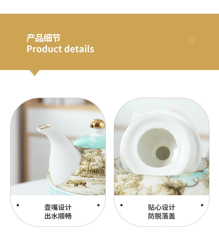 English Afternoon Tea Set, Single Person Mother-Daughter Teapot with Filter, Creative Floral Ceramic Tea Ware
