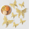 48pcs 3D Butterfly Wall Decor 4 Styles 3 Sizes, Gold Butterfly Decorations for Butterfly Birthday Party Cake Room Decorations