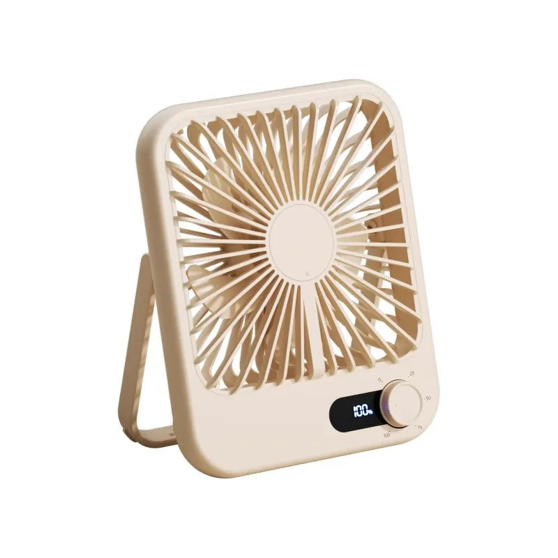 Mini Portable Desk Fan 100 Speed Stepless Variable USB Charging Foldable Handheld Office Strong Wind Digital Display Ultra Quiet