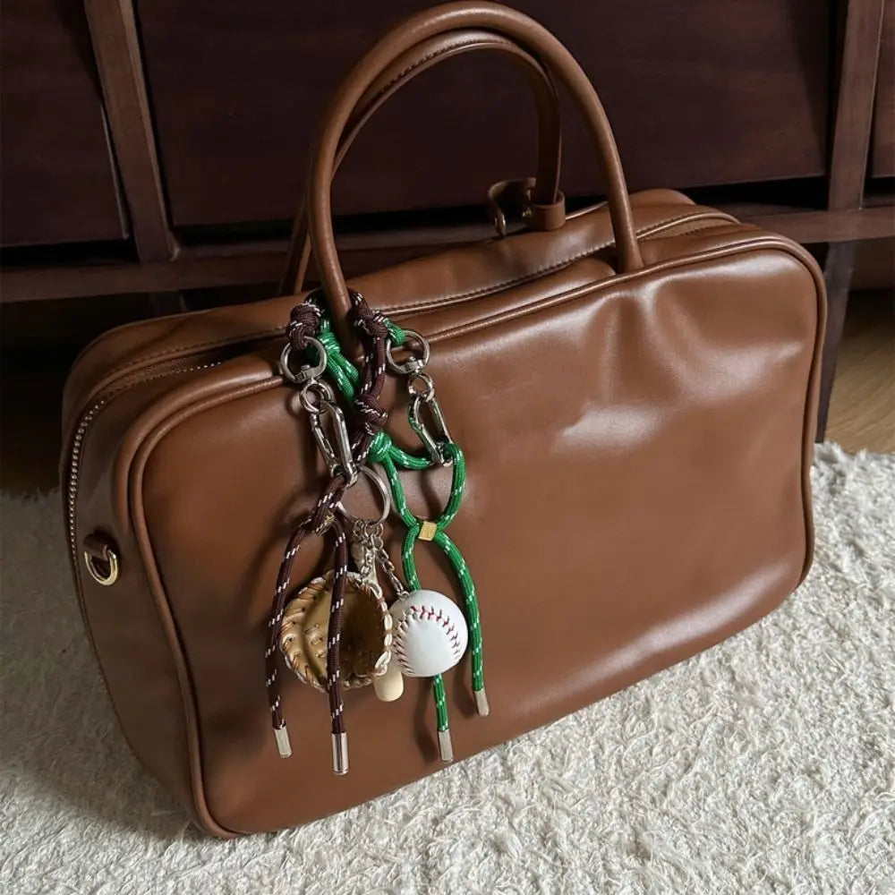 Bag Charms Baseball Braid Rope Pendant Weave Rope Nylon Braid Rope Bag Charms Key Ring Bag Accessories Car Key Chain