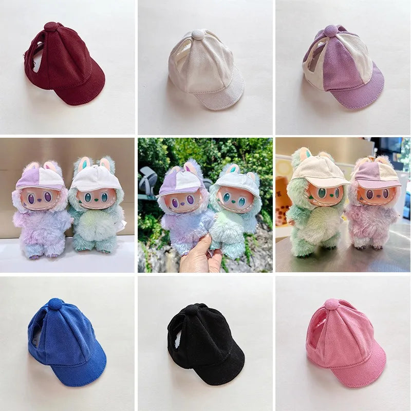 For 15/17cm Labubu Accessories Labubu Earless Baseball Hat Labubu Hat Outfit Accessories Fashion Gift