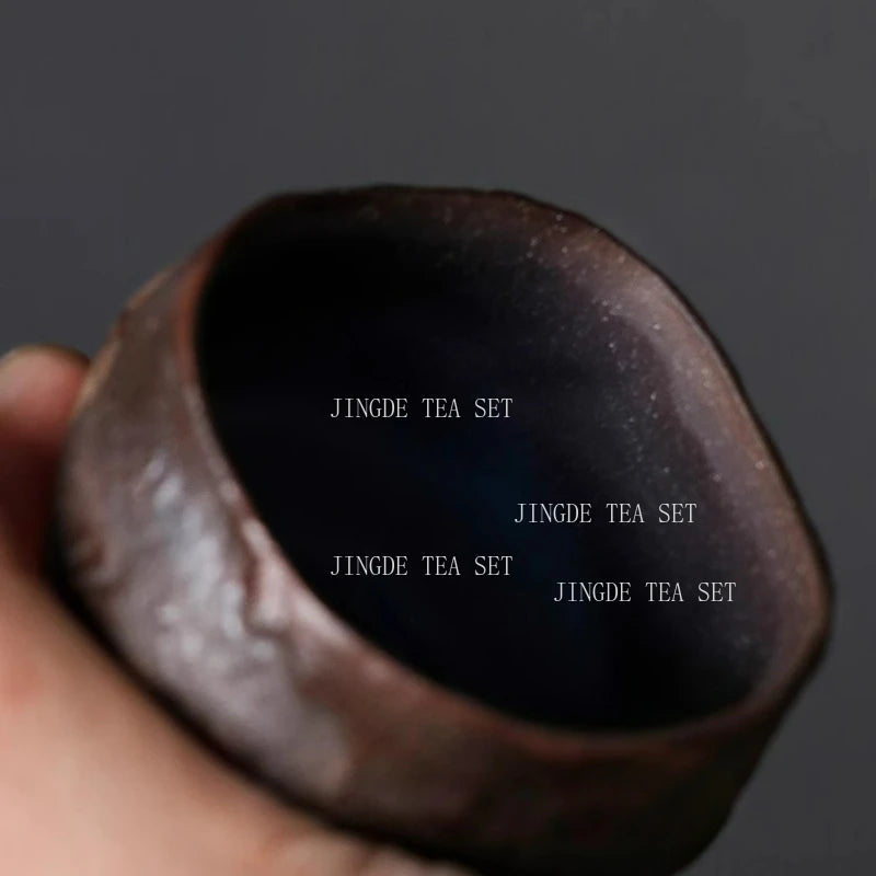 Japanese Wabi Sabi Style Rough Pottery Handmade Tea Cup Creative Retro Tea Cup Pu Erh Tea Cup