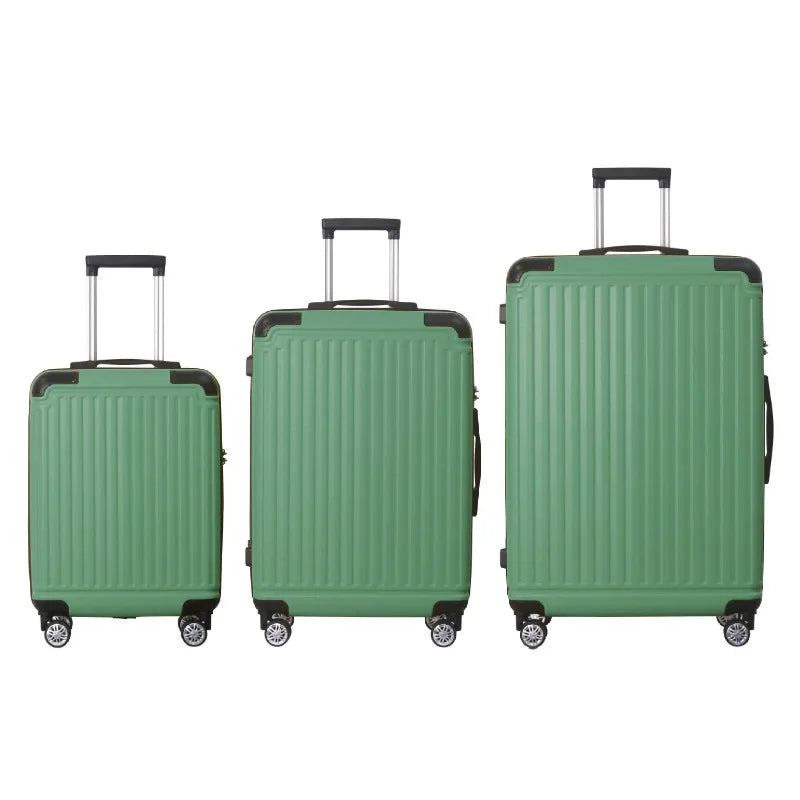 Fruit Green 3-Piece ABS Luggage Set 20 24 28 Inch Suitcases with TSA Lock Spinner Wheels Multi-Position Handle