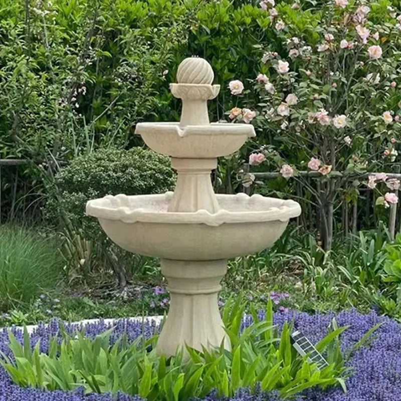 Outdoor Modern European Design Water Fountain Hand Carved Travertine Statue for Villas Hotels Garden Products