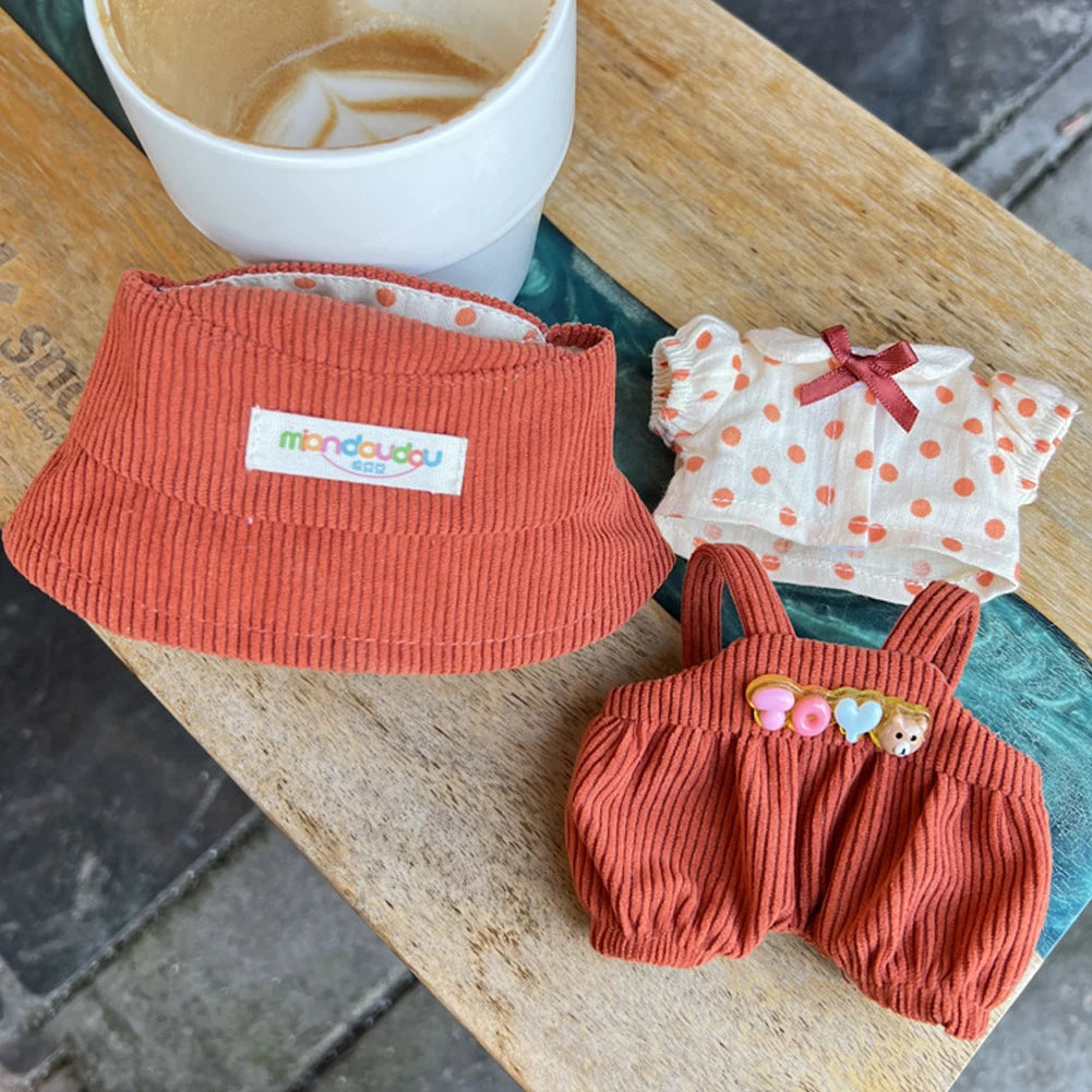 For 15cm Labubu Clothes Pocket overalls Collection Labubu Outfit Accessories Labubu Clothes